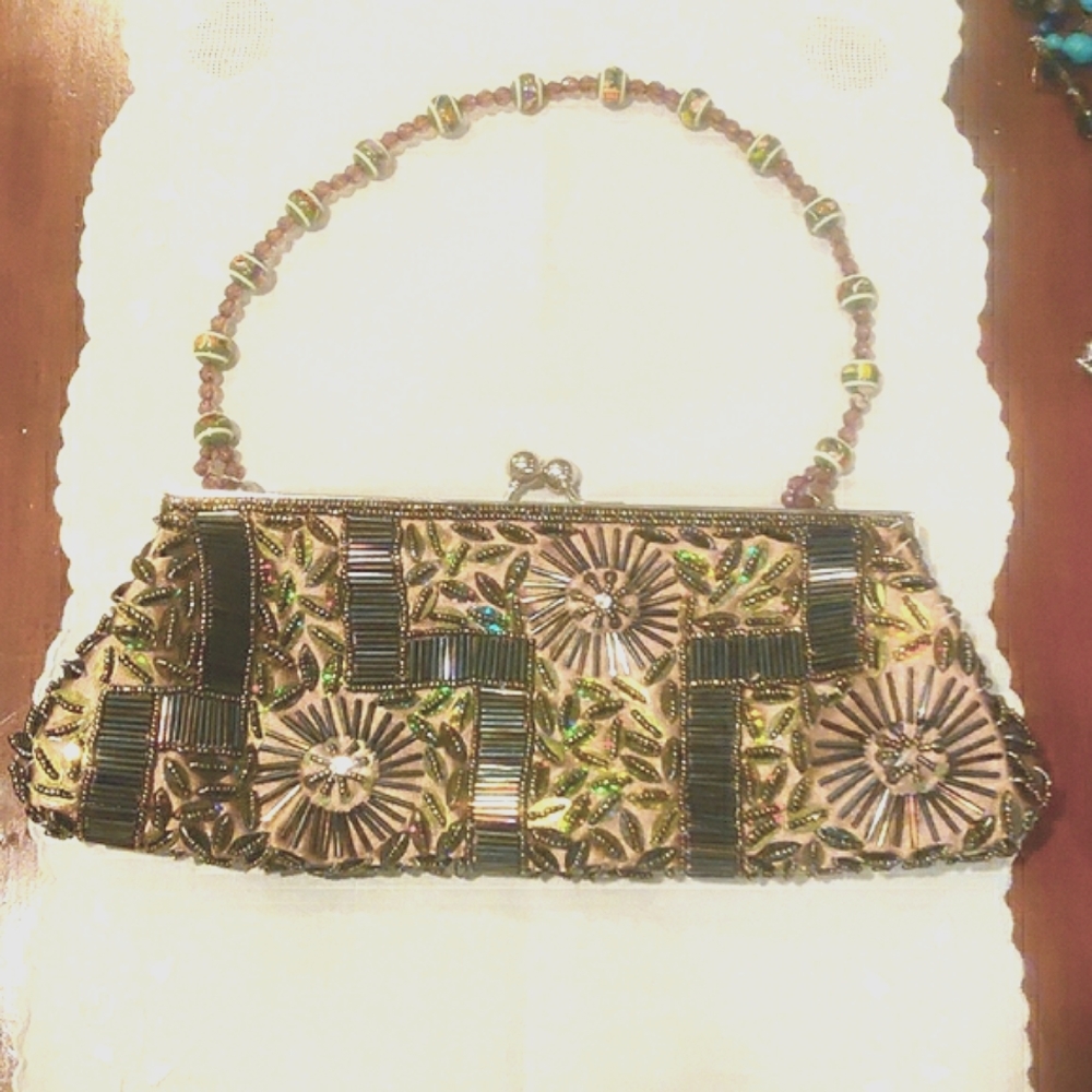 VINTAGE beaded evening bag